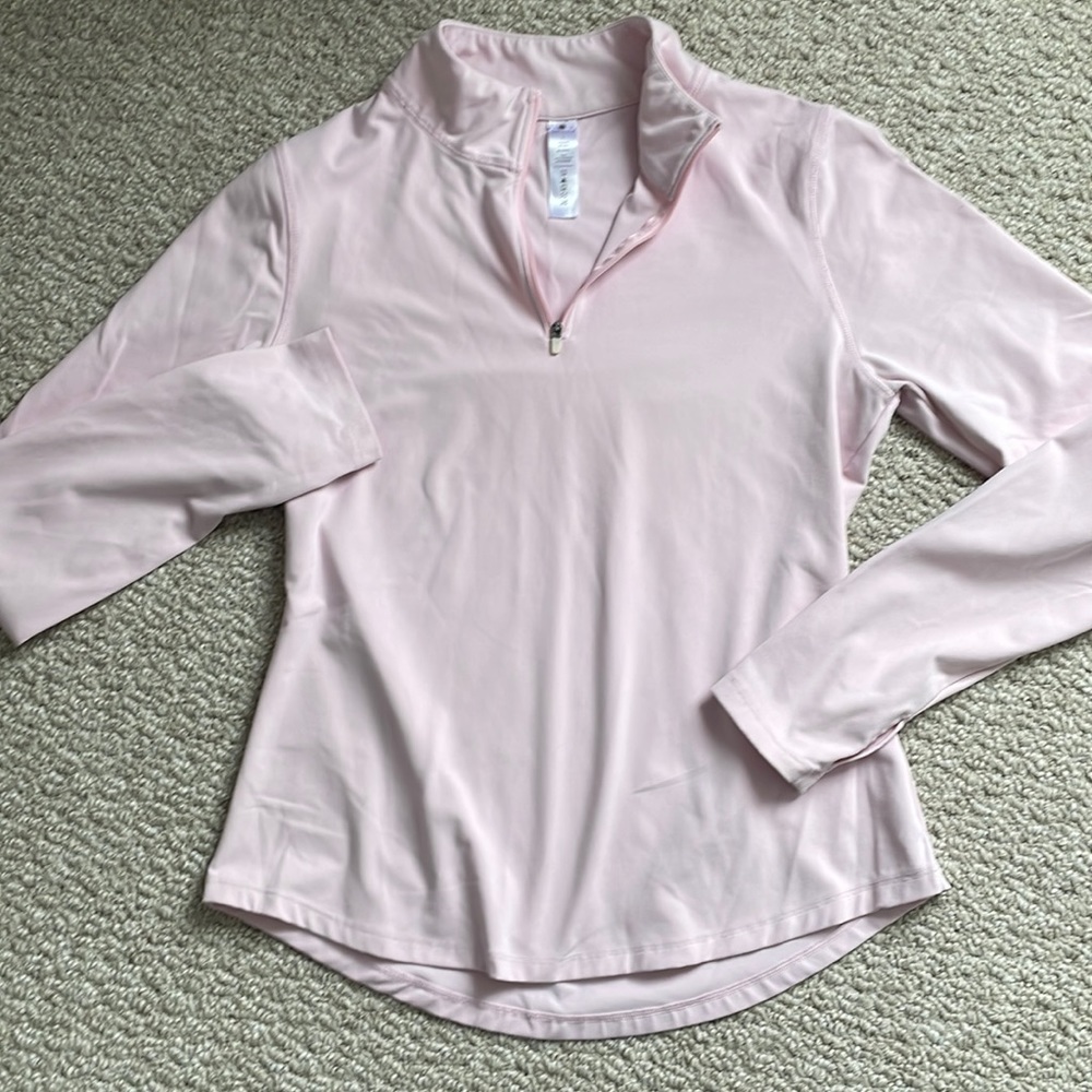 Soft pink yogalicious 1/4 zip long sleeve.